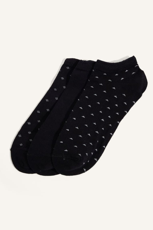 Mens Seamless 3-Pack Cotton Booties Socks