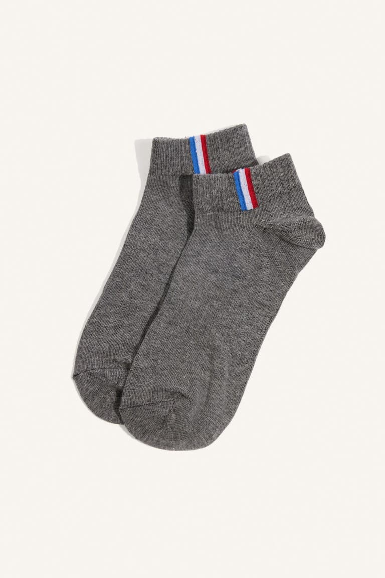 Mens Striped Seamless 3-Pack Cotton Booties Socks