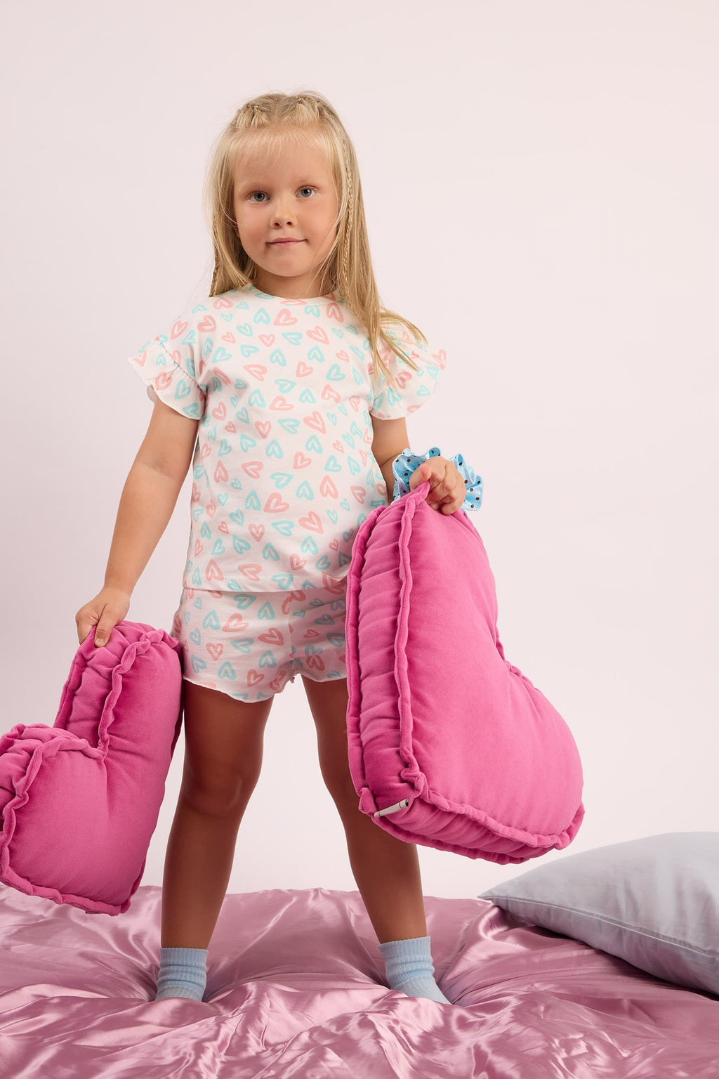 100% Cotton Printed 2-Piece Ecru Pajama Set Baby Girl