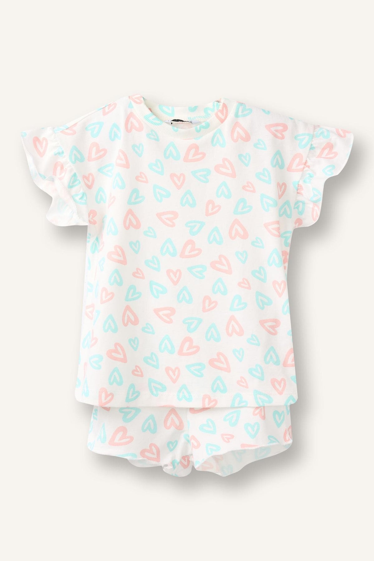100% Cotton Printed 2-Piece Ecru Pajama Set Baby Girl