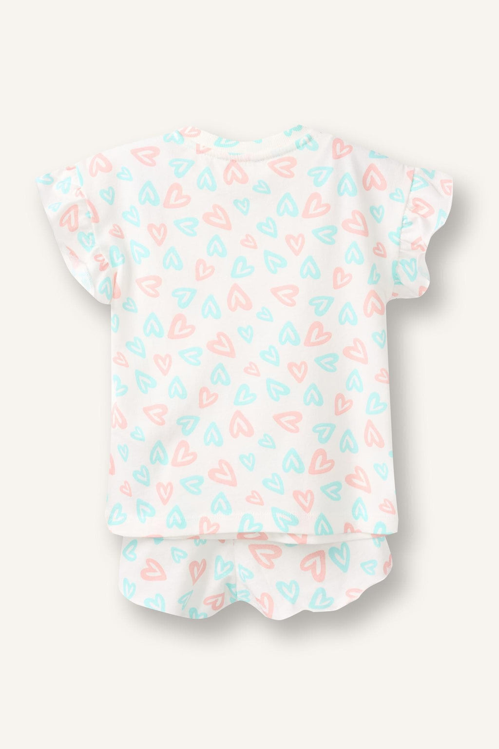 100% Cotton Printed 2-Piece Ecru Pajama Set Baby Girl