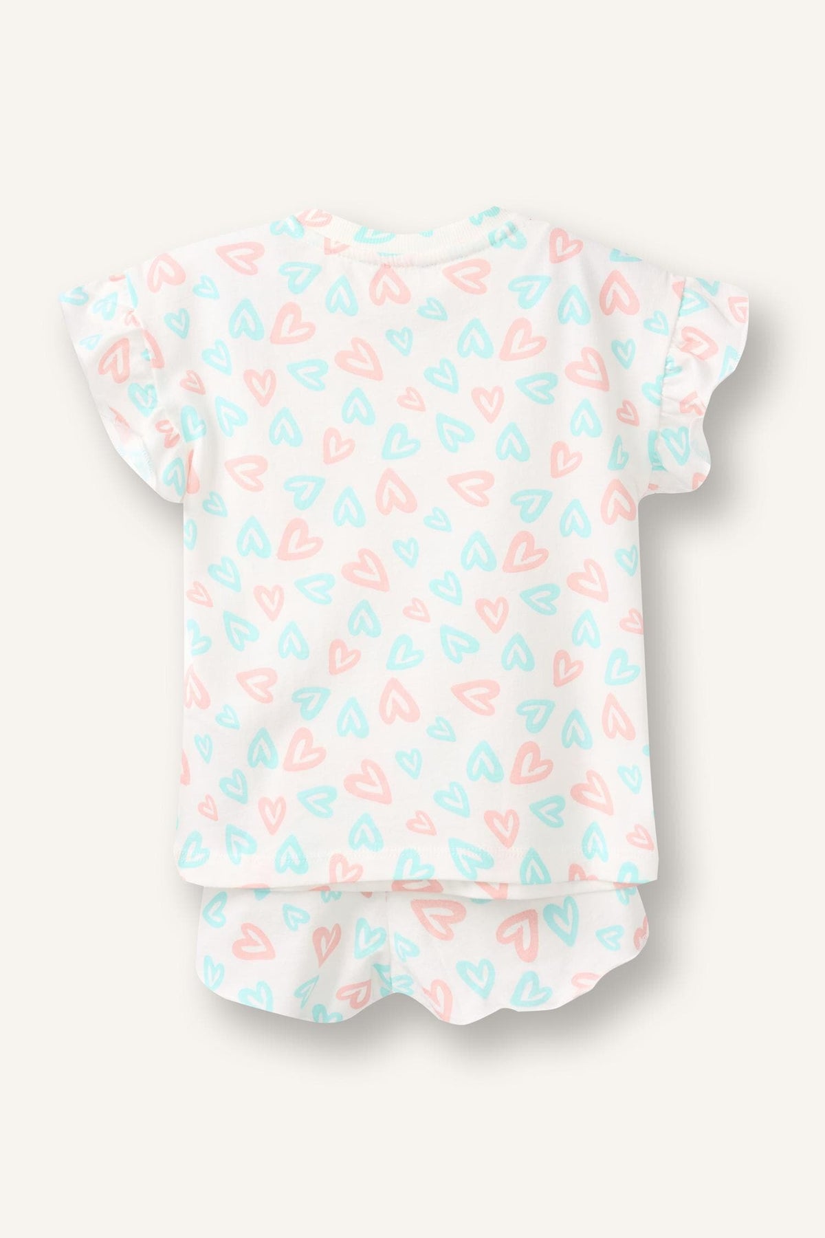 100% Cotton Printed 2-Piece Ecru Pajama Set Baby Girl