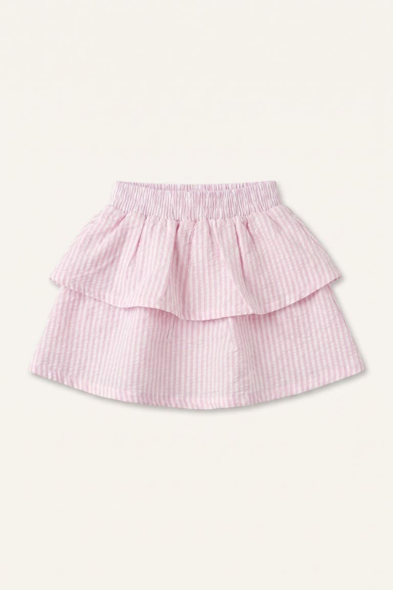 Striped Seersucker Textured Pink Skirt Baby Girl Main image