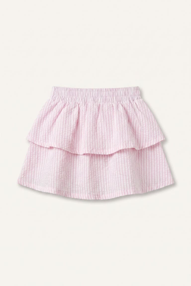 Striped Seersucker Textured Pink Skirt Baby Girl Secondary image