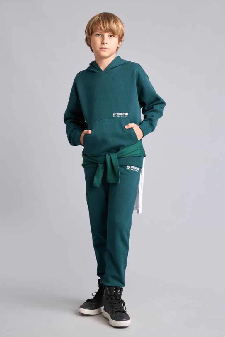 Printed Elastic Leg Thick Fabric Jogger Sweatpants Boy Secondary image