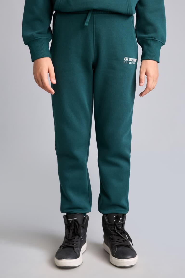 Printed Elastic Leg Thick Fabric Jogger Sweatpants Boy