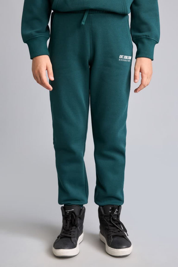 Printed Elastic Leg Thick Fabric Jogger Sweatpants Boy