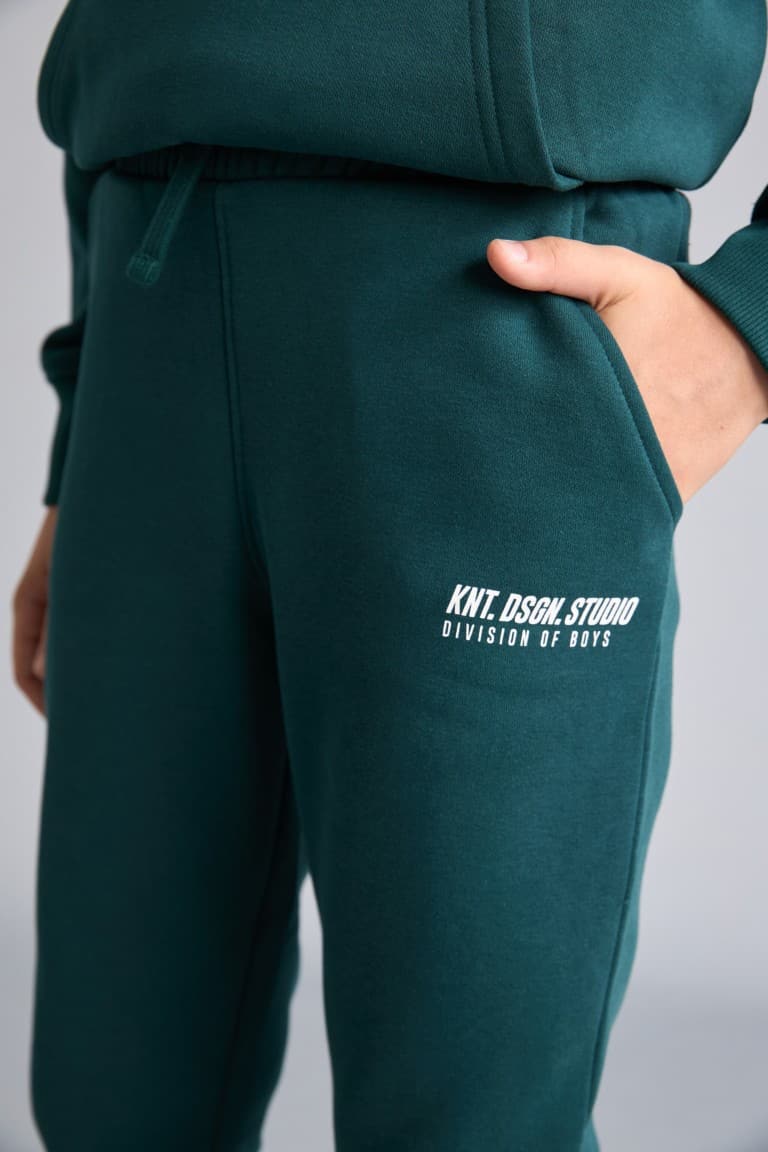 Printed Elastic Leg Thick Fabric Jogger Sweatpants Boy