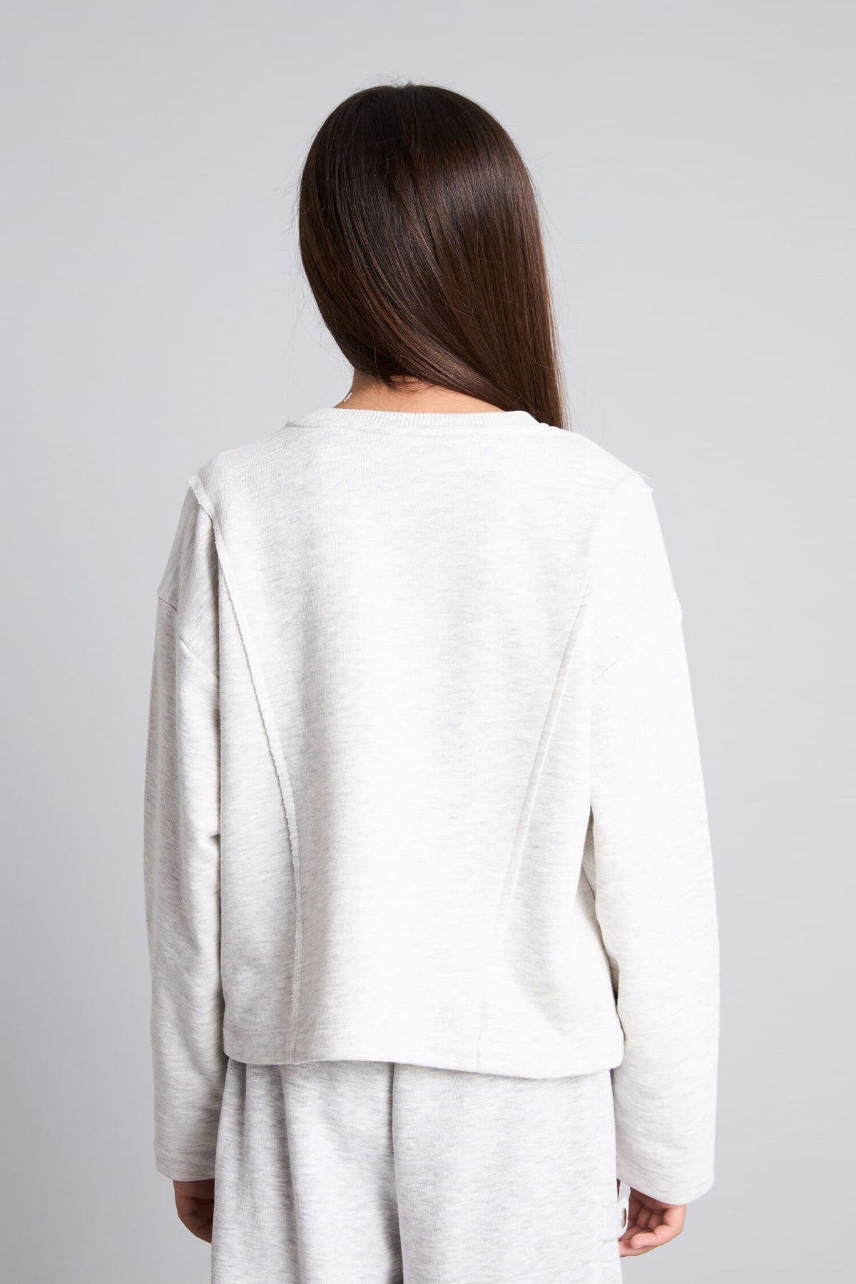 Cotton Relax Fit Short Sleeve Crew Neck Printed Thick Sweatshirt Girls