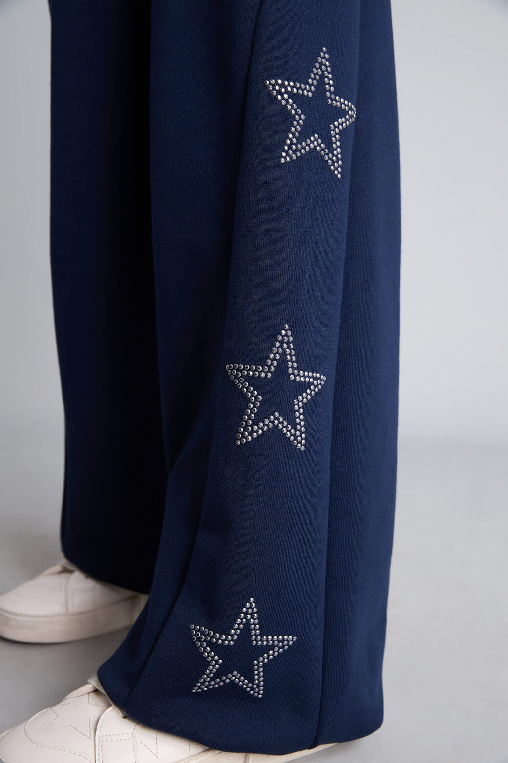 Cotton Baggy Fit Star Printed Sweatpants with Pockets for Girls
