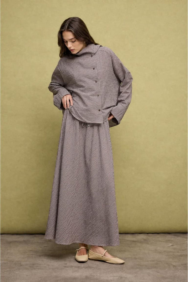 A-Line Patterned Maxi Skirt
