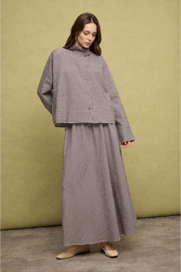 A-Line Patterned Maxi Skirt