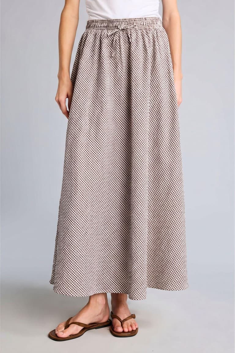 A-Line Patterned Maxi Skirt