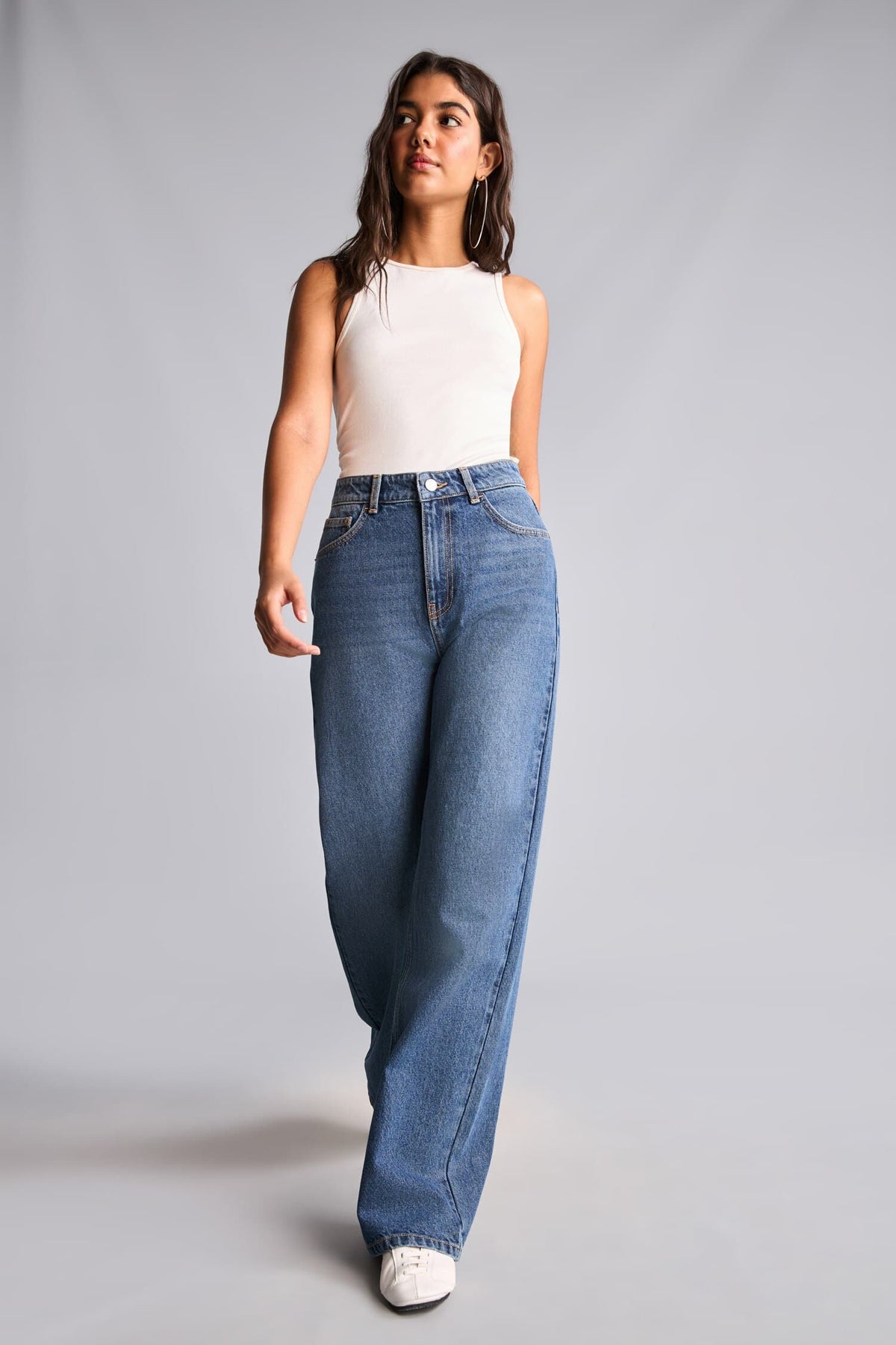 High Waist 90s Wide Leg Jeans