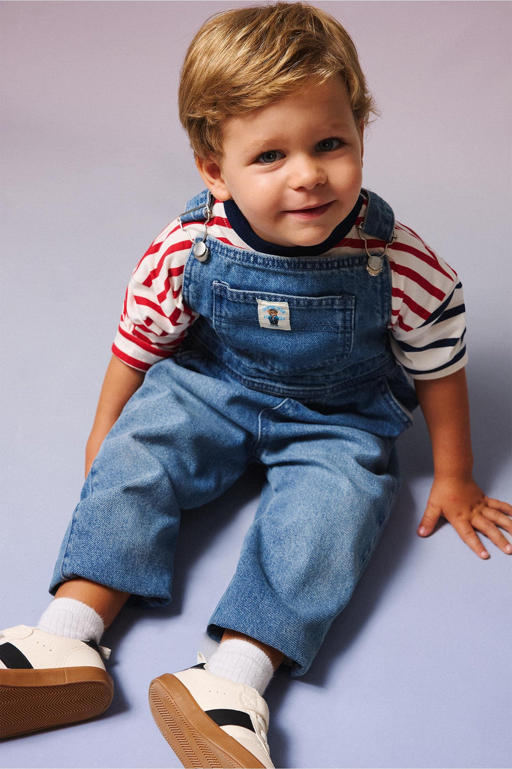 100% Cotton Light Blue Jean Salopet Jumpsuit Baby Boy