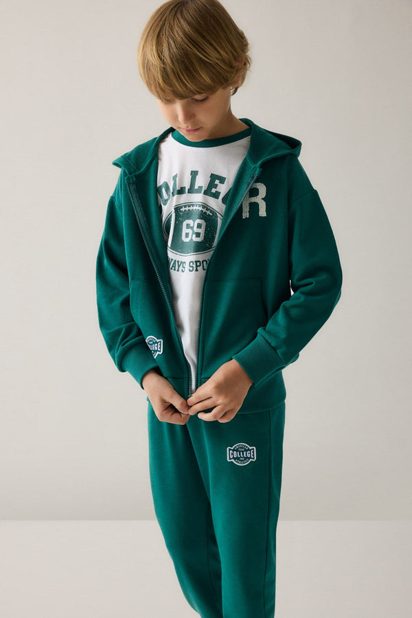 Cotton Regular Fit Long Sleeve Printed Hoodie Pocket Zippered Sweatshirt Cardigan Boys