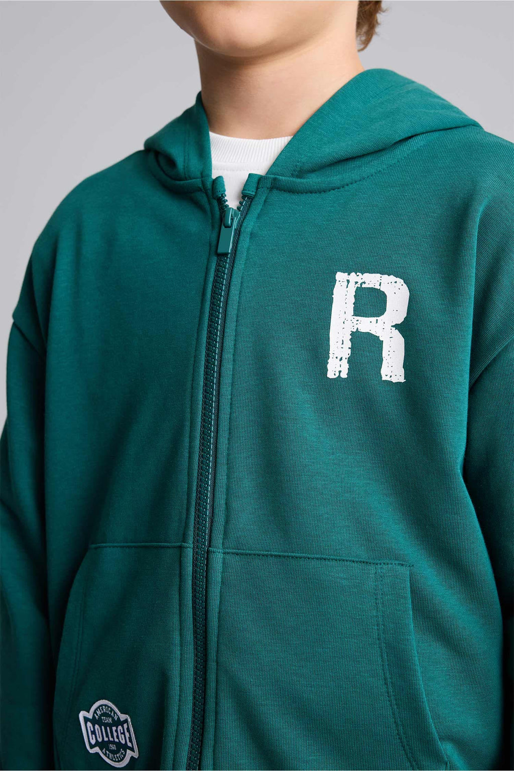 Cotton Regular Fit Long Sleeve Printed Hoodie Pocket Zippered Sweatshirt Cardigan Boys