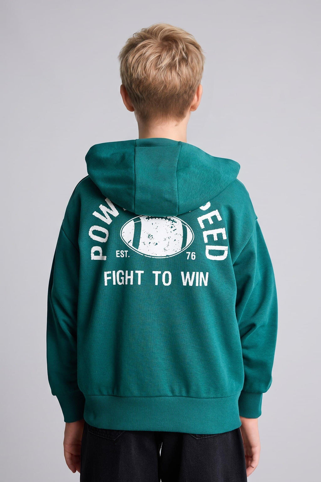 Cotton Regular Fit Long Sleeve Printed Hoodie Pocket Zippered Sweatshirt Cardigan Boys