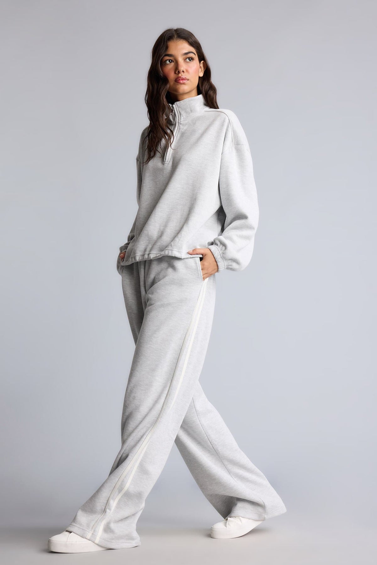 Wide Leg Knitwear Look Trousers
