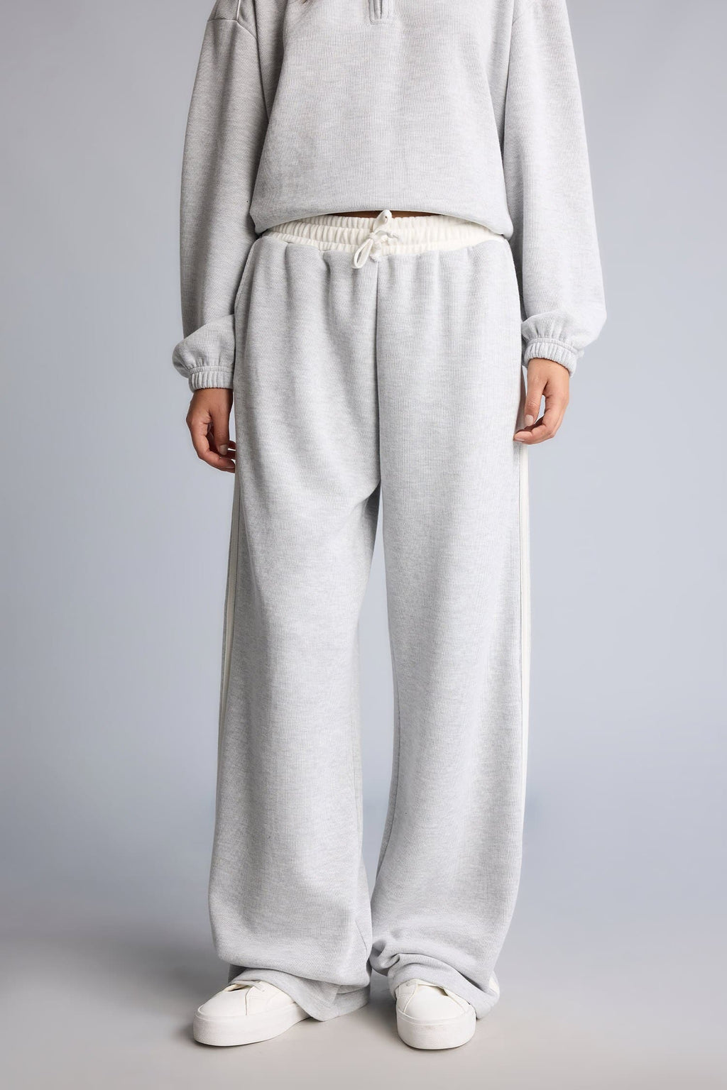 Wide Leg Knitwear Look Trousers