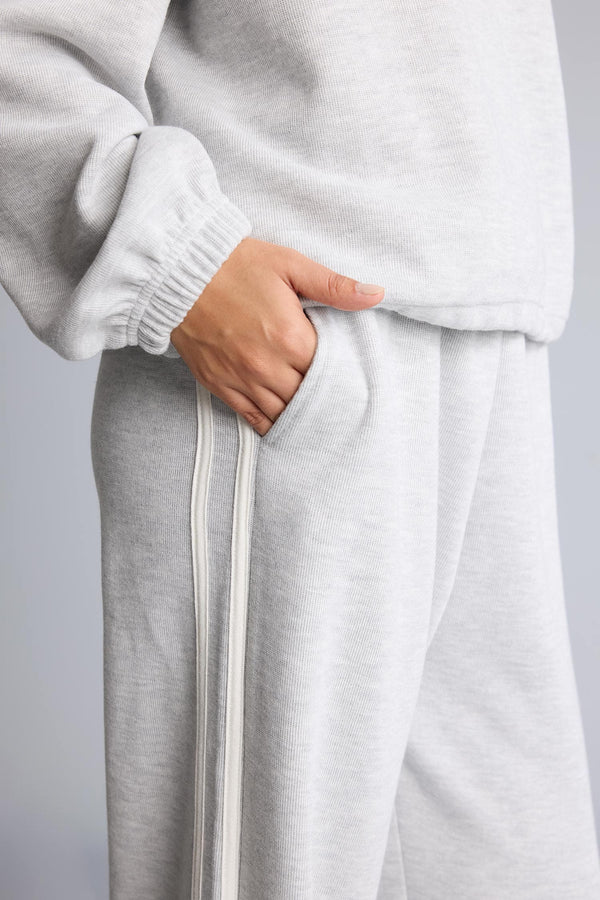 Wide Leg Knitwear Look Trousers