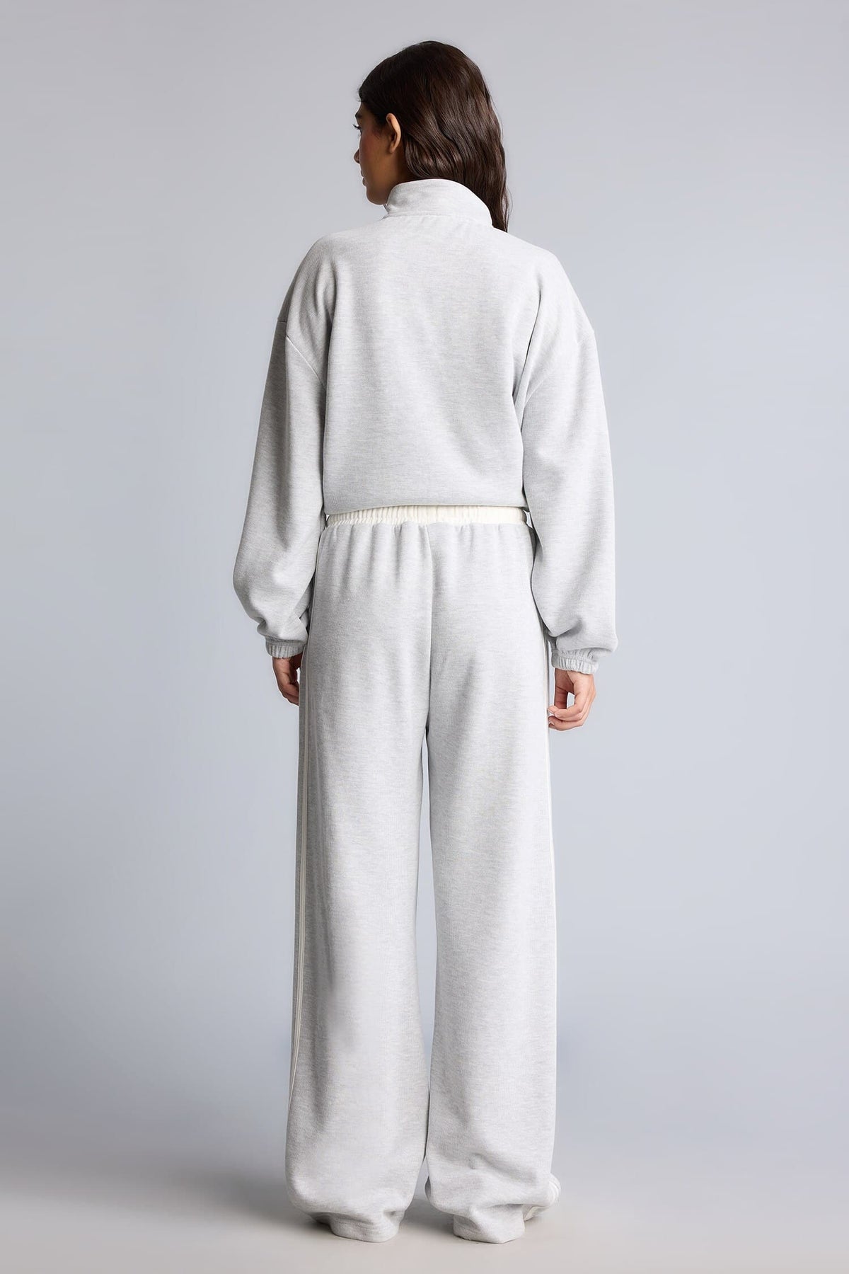 Wide Leg Knitwear Look Trousers