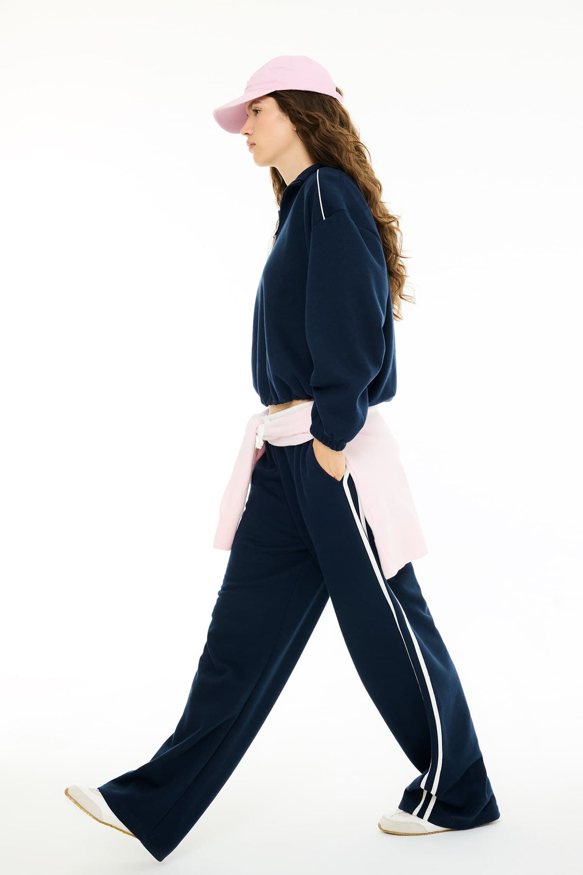 Wide Leg Knitwear Look Trousers Main image