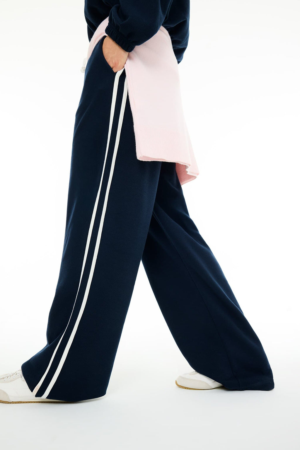 Wide Leg Knitwear Look Trousers
