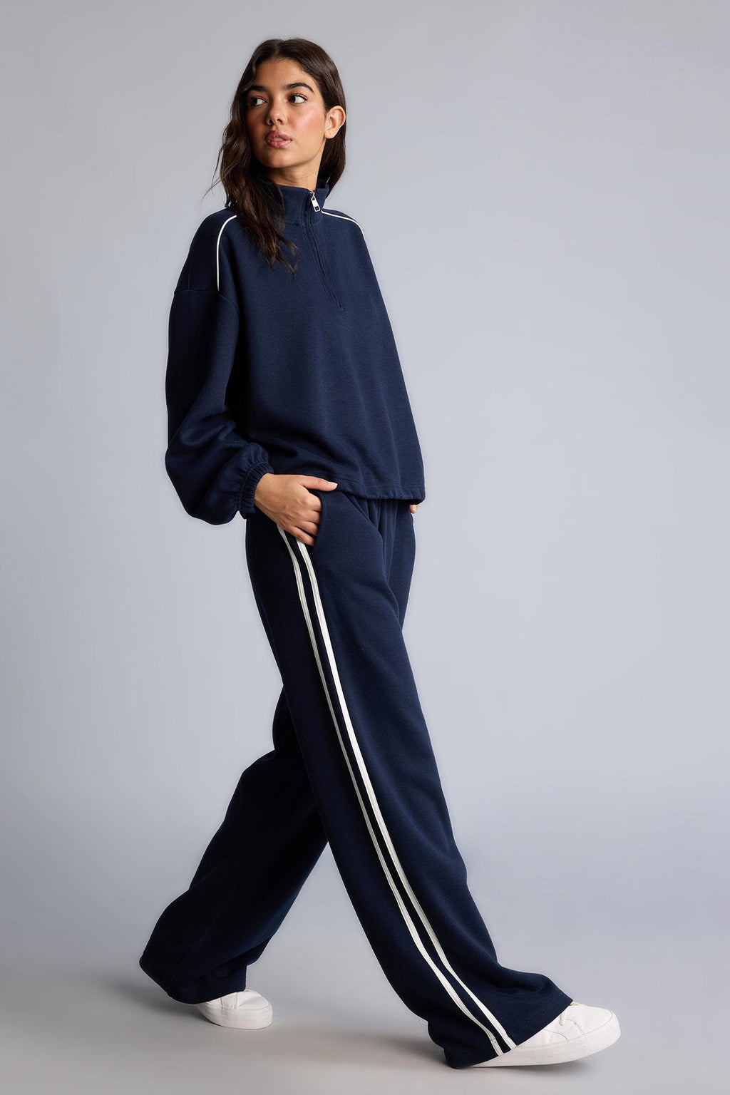 Wide Leg Knitwear Look Trousers