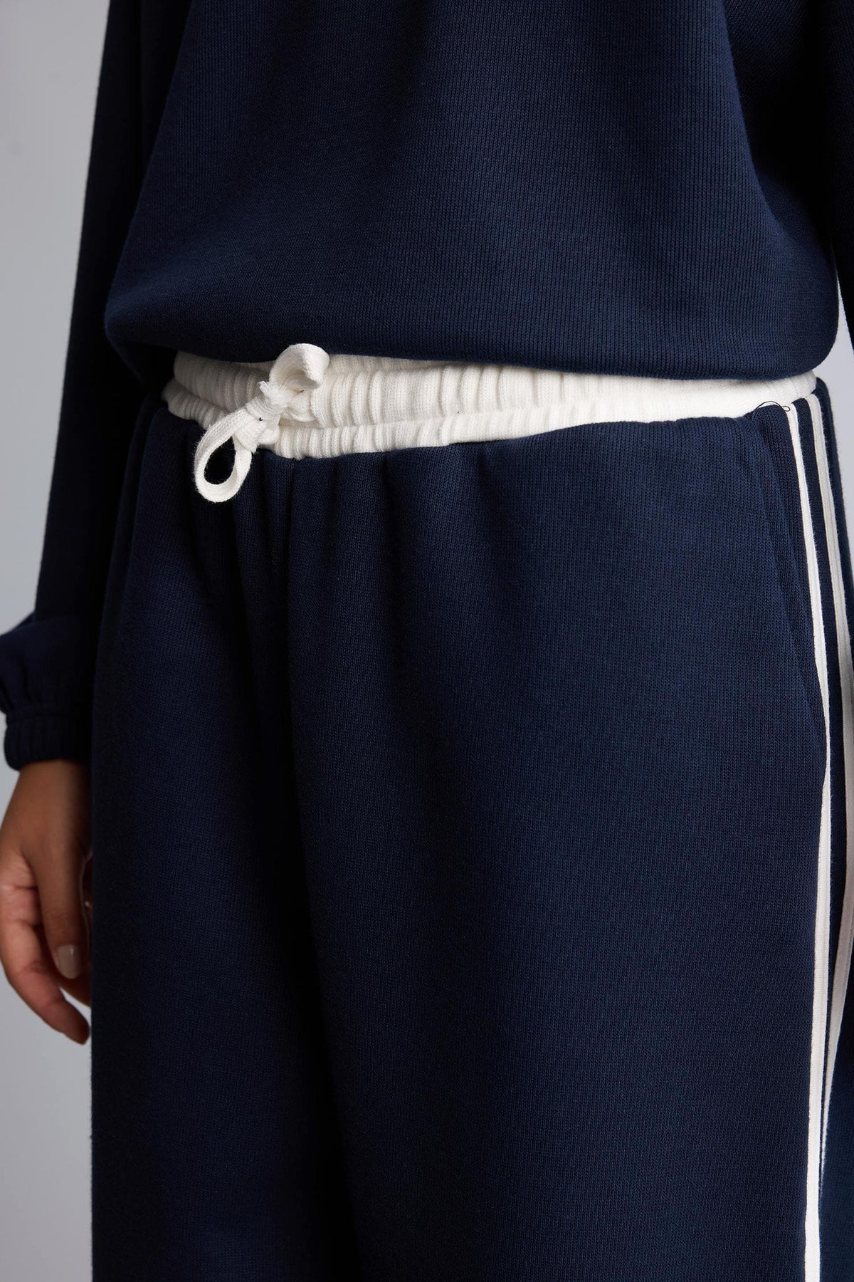 Wide Leg Knitwear Look Trousers