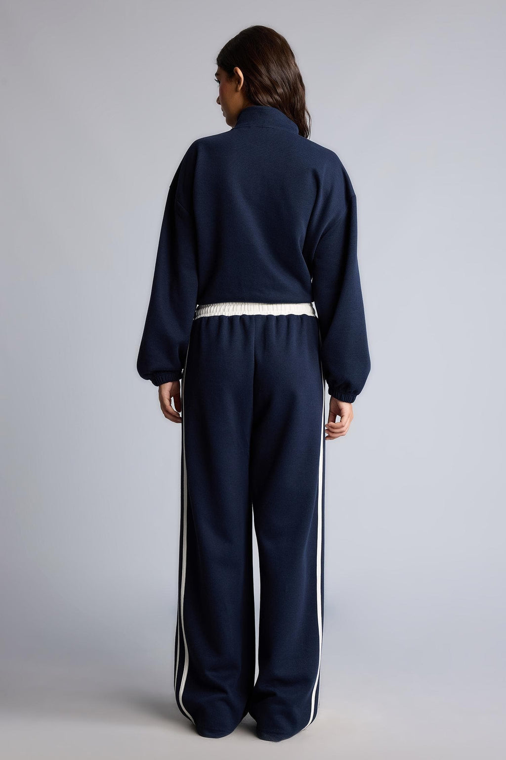 Wide Leg Knitwear Look Trousers