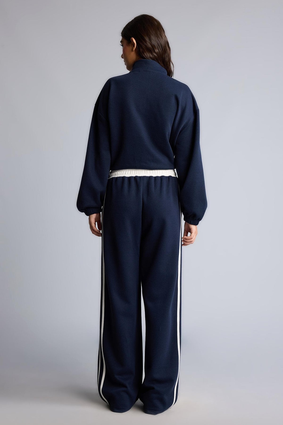 Wide Leg Knitwear Look Trousers