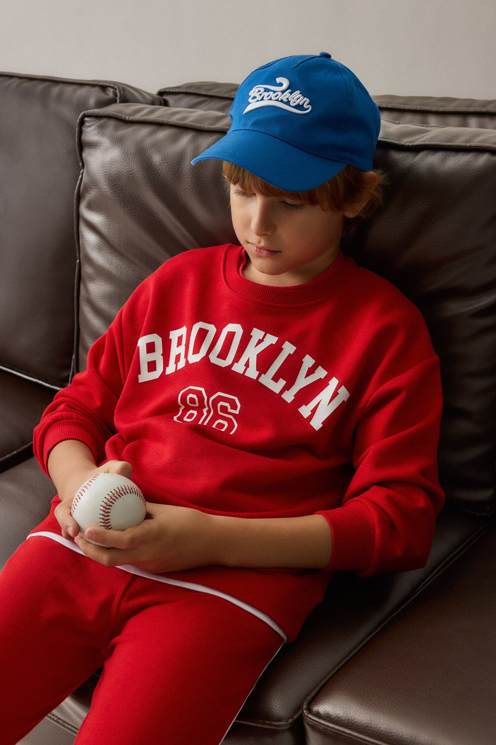 Regular Fit Crew Neck College Printed Sweatshirt Boys