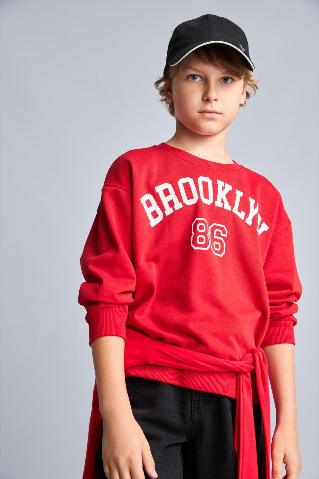 Regular Fit Crew Neck College Printed Sweatshirt Boys