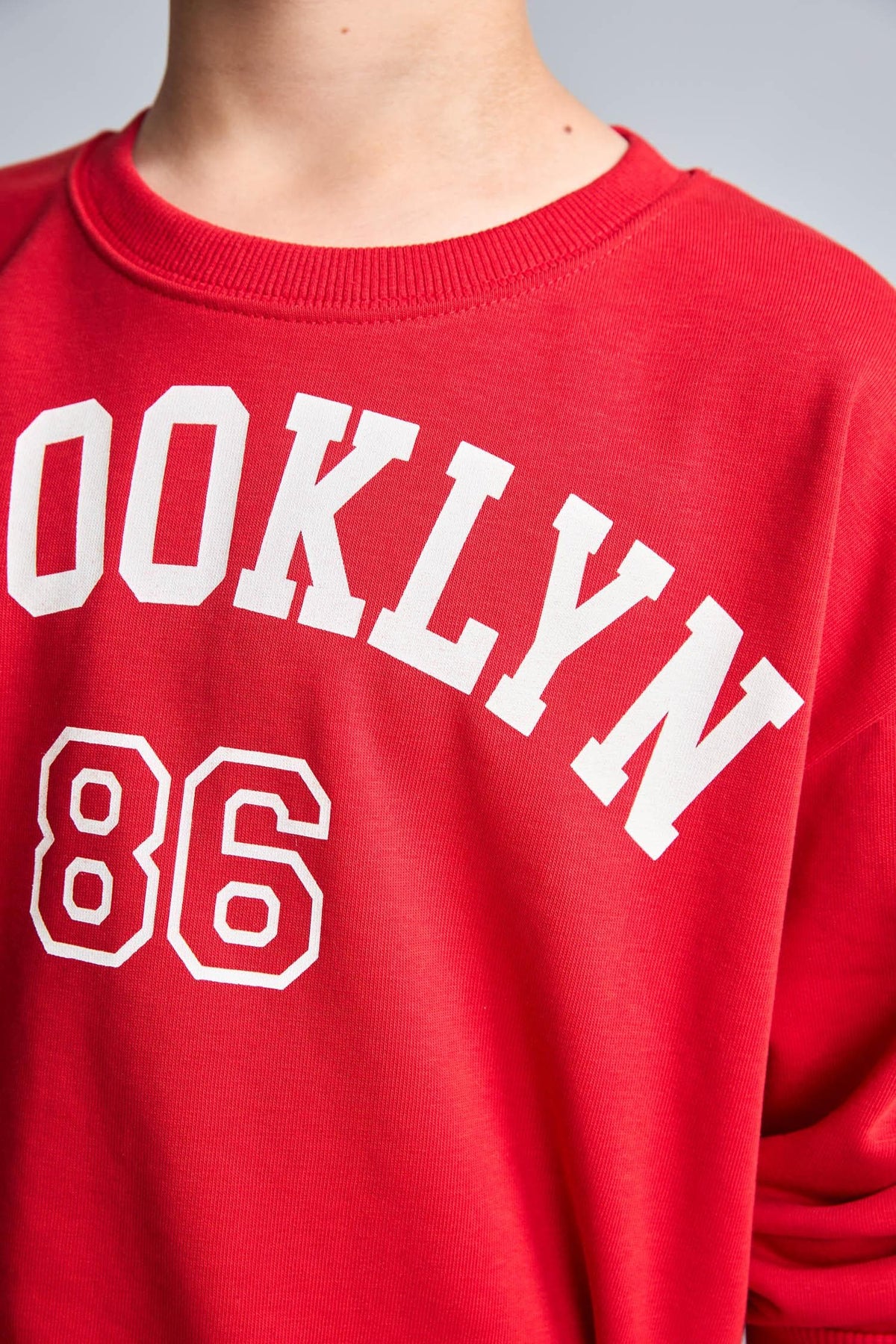 Regular Fit Crew Neck College Printed Sweatshirt Boys