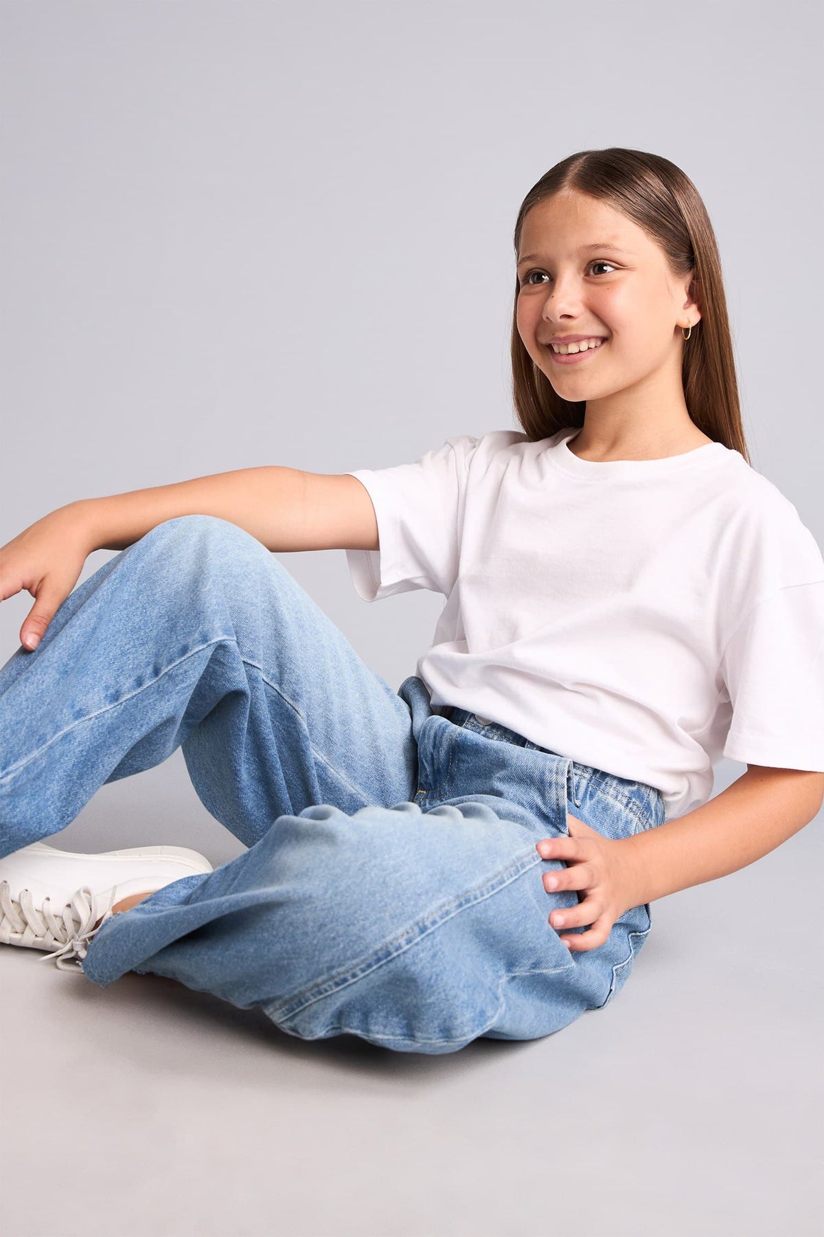 100% Cotton Barrel Fit Jeans Girls