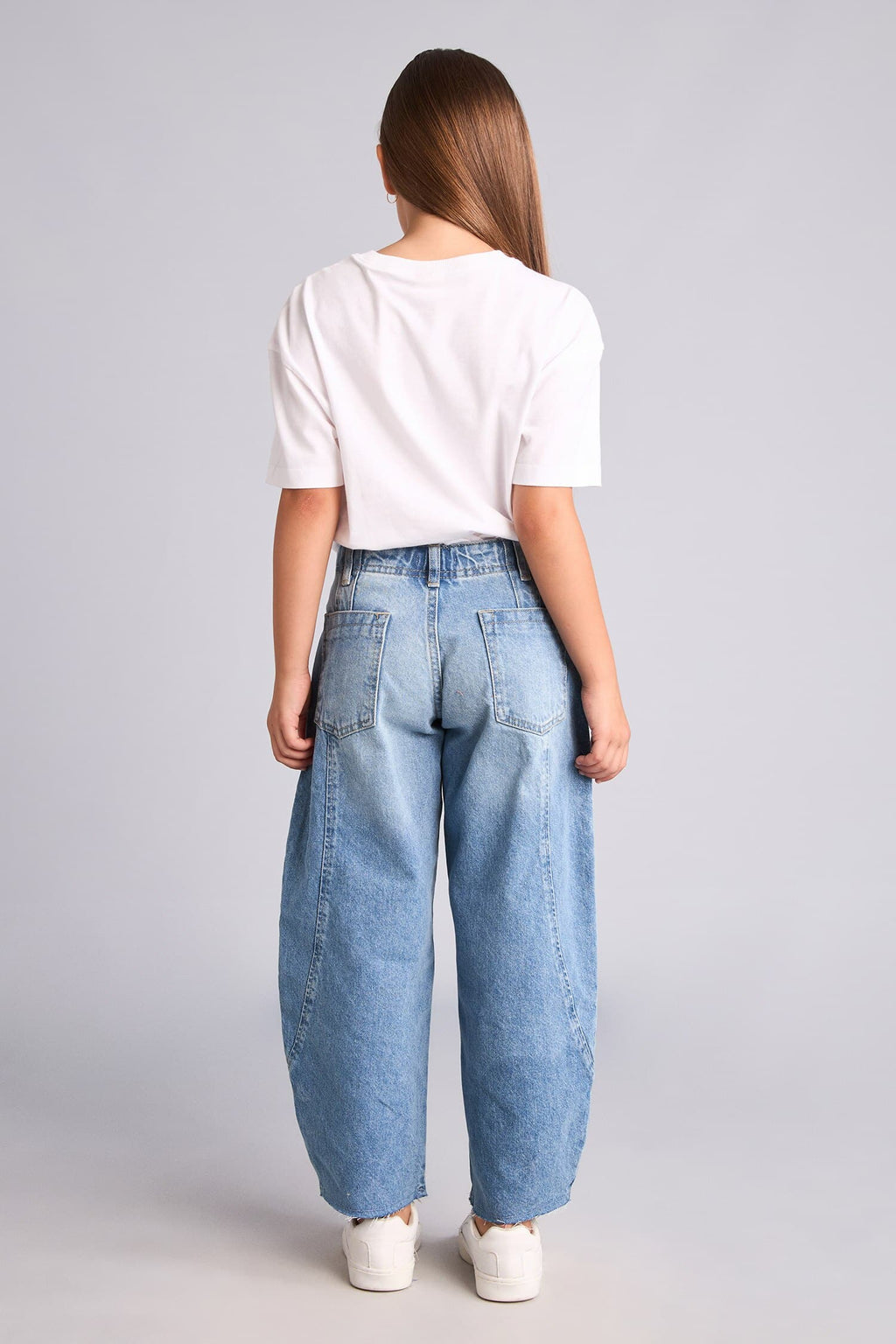 100% Cotton Barrel Fit Jeans Girls