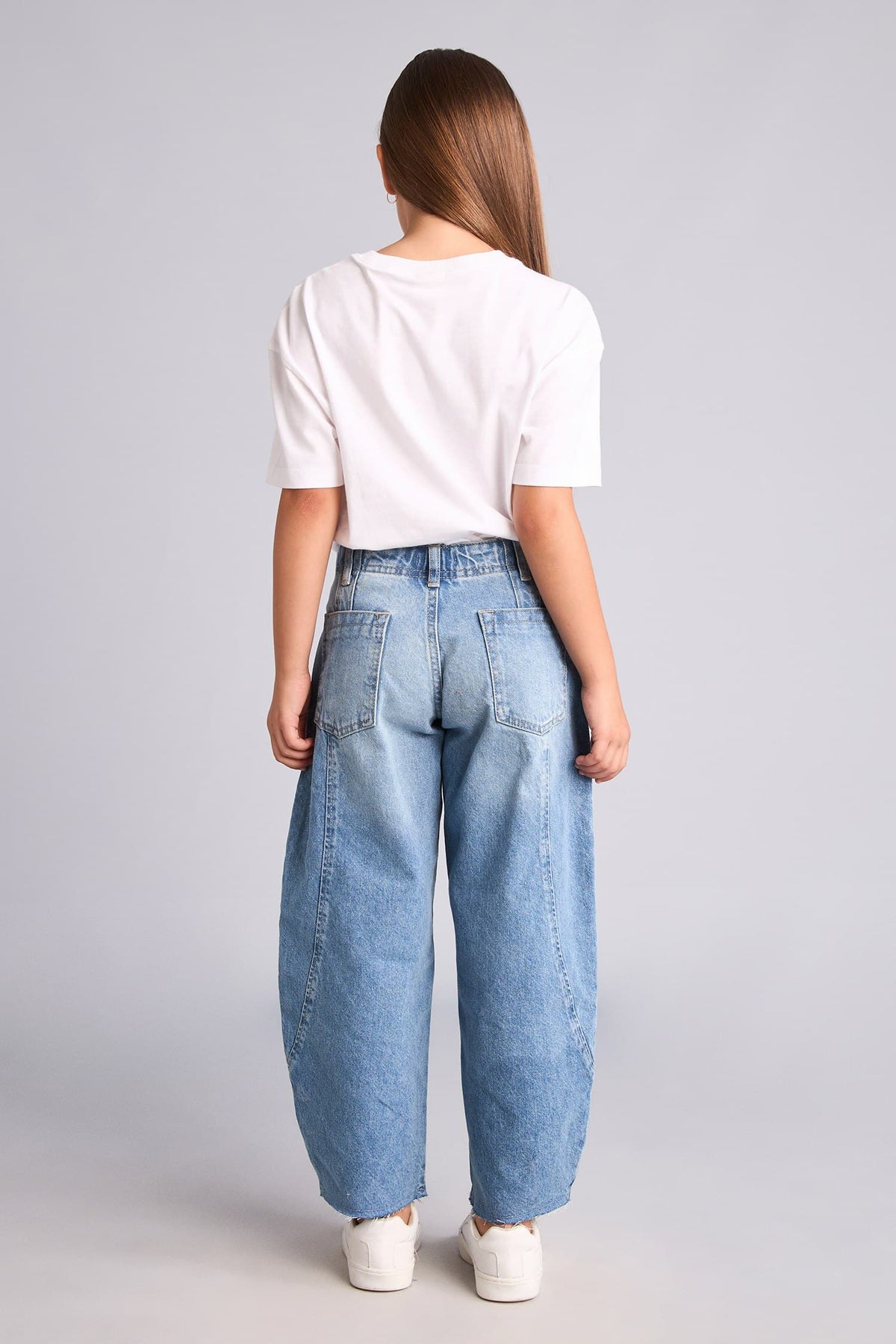 100% Cotton Barrel Fit Jeans Girls