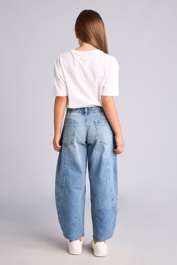 100% Cotton Barrel Fit Jeans Girls