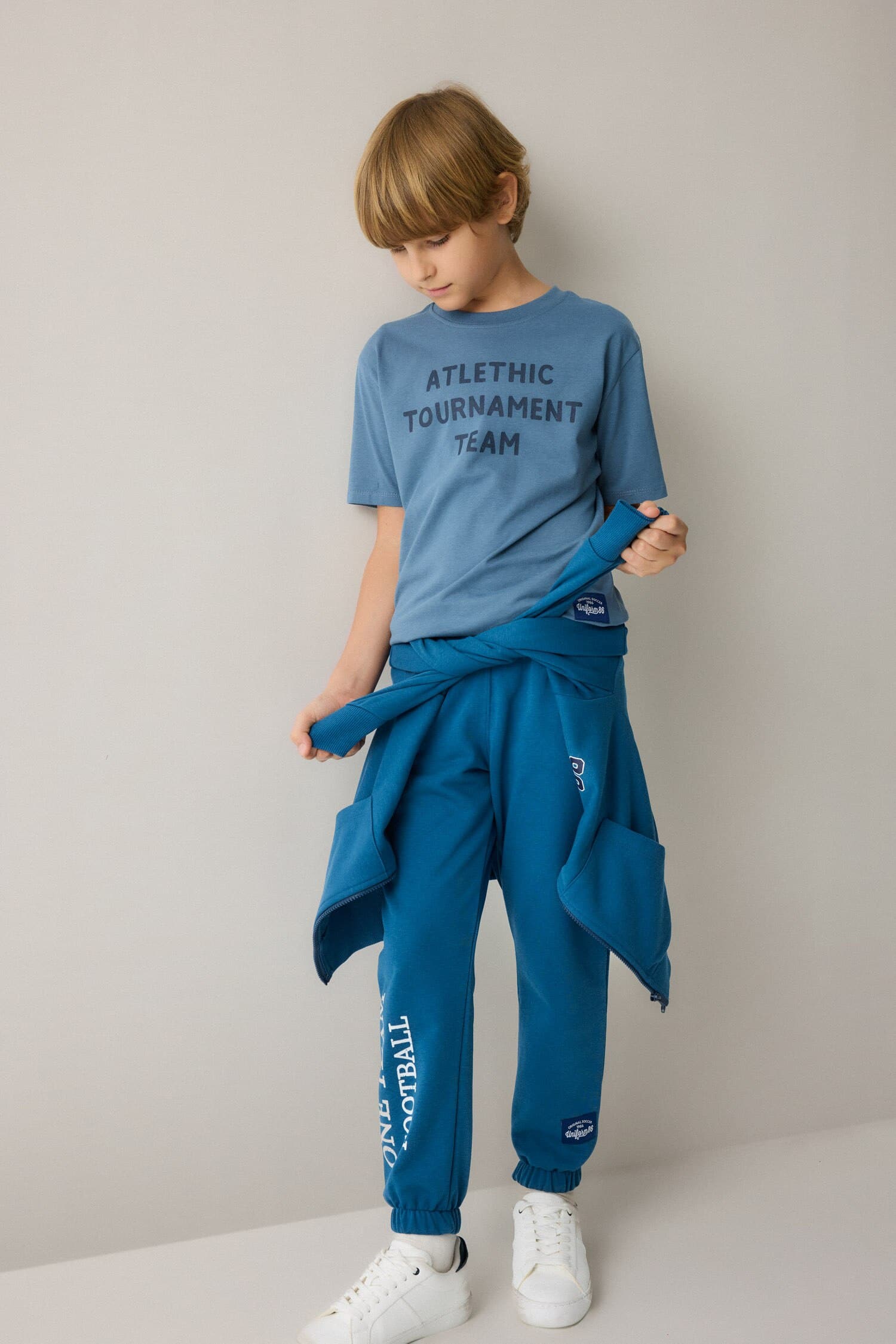 100% Cotton New Regular Fit Crew Neck Printed Short Sleeve Blue T-Shirt Boy Secondary image