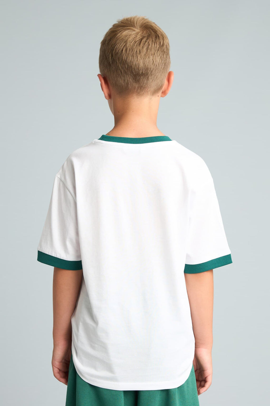100% Cotton New Regular Fit Crew Neck Printed Short Sleeve White T-Shirt Boy