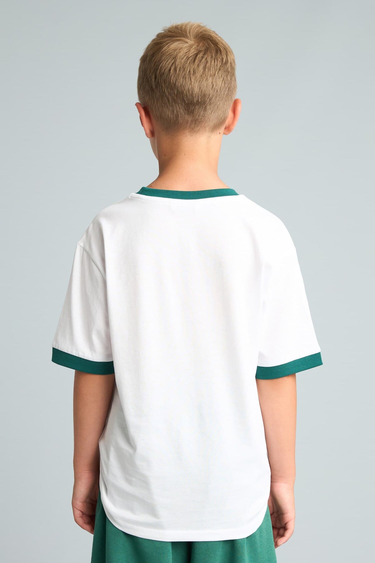 100% Cotton New Regular Fit Crew Neck Printed Short Sleeve White T-Shirt Boy
