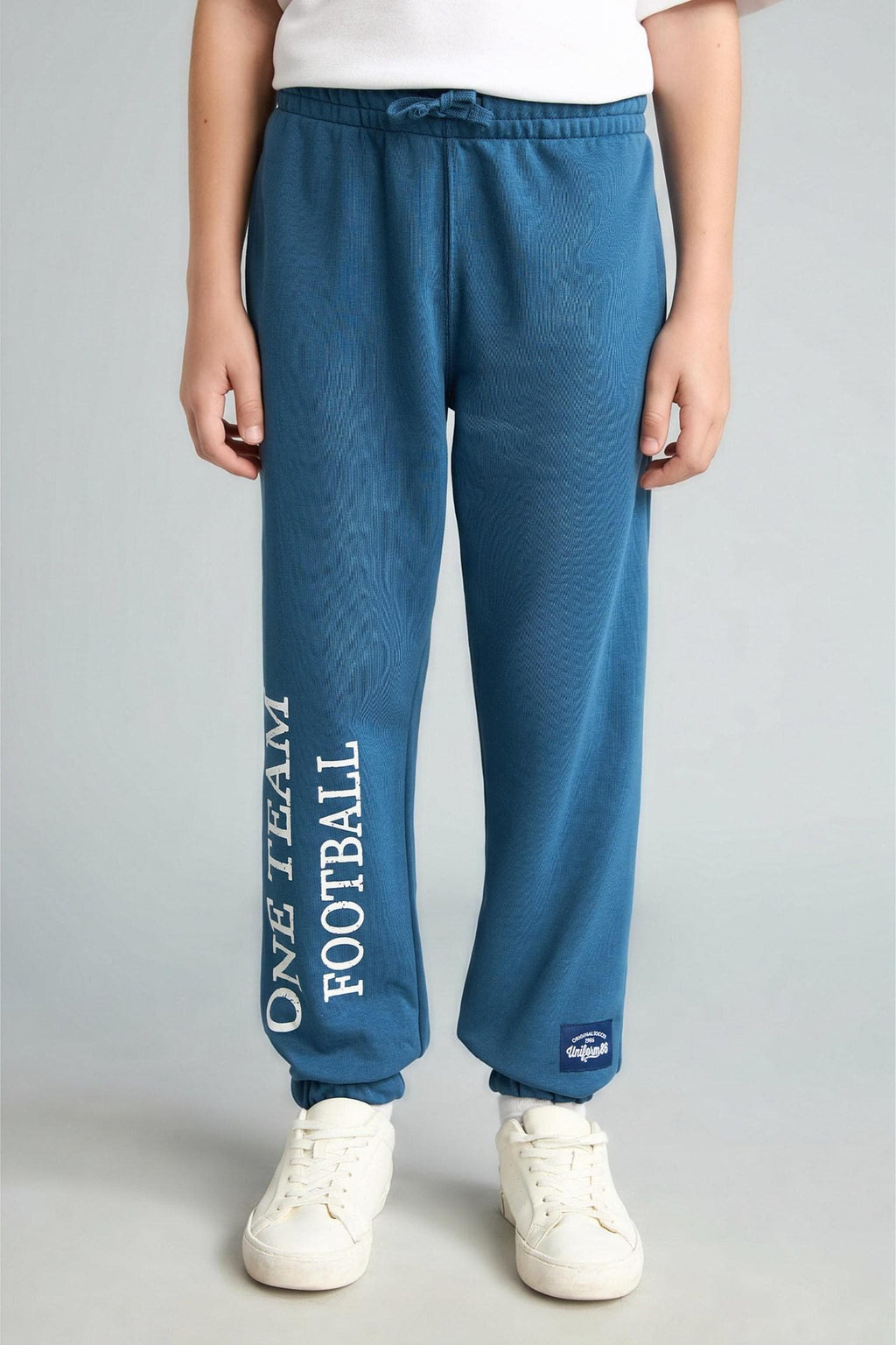 Regular Jogger Fit Printed Indigo Sweatpants Boy