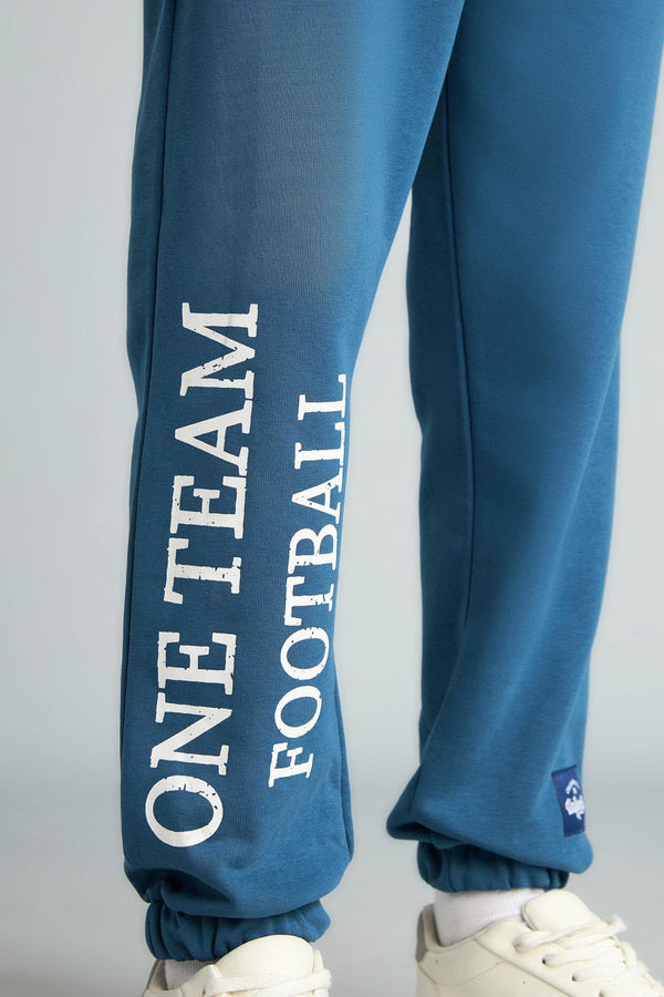 Regular Jogger Fit Printed Indigo Sweatpants Boy