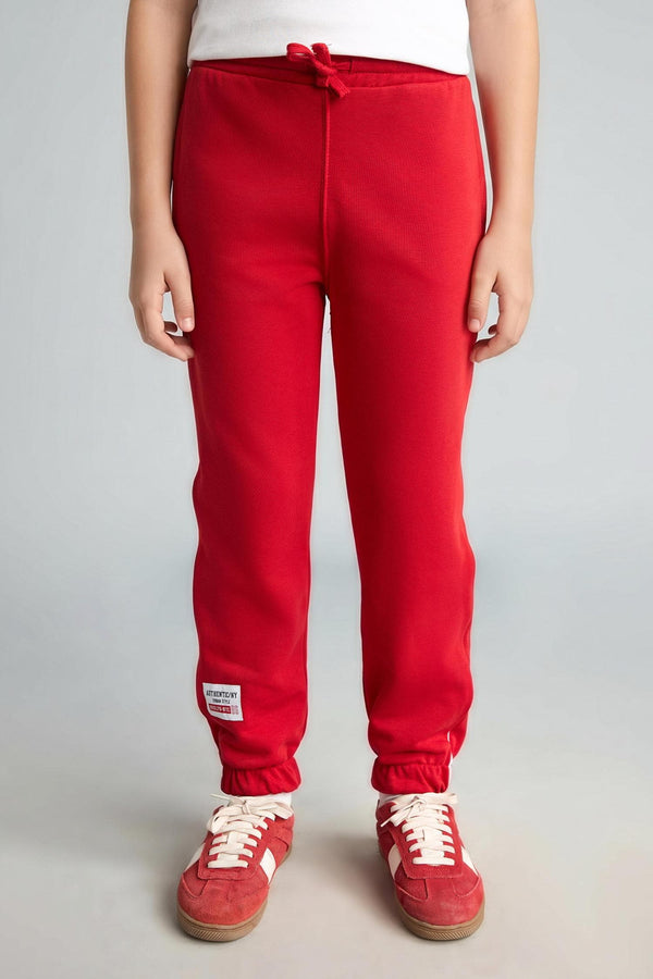 Regular Jogger Fit Printed Red Sweatpants Boys