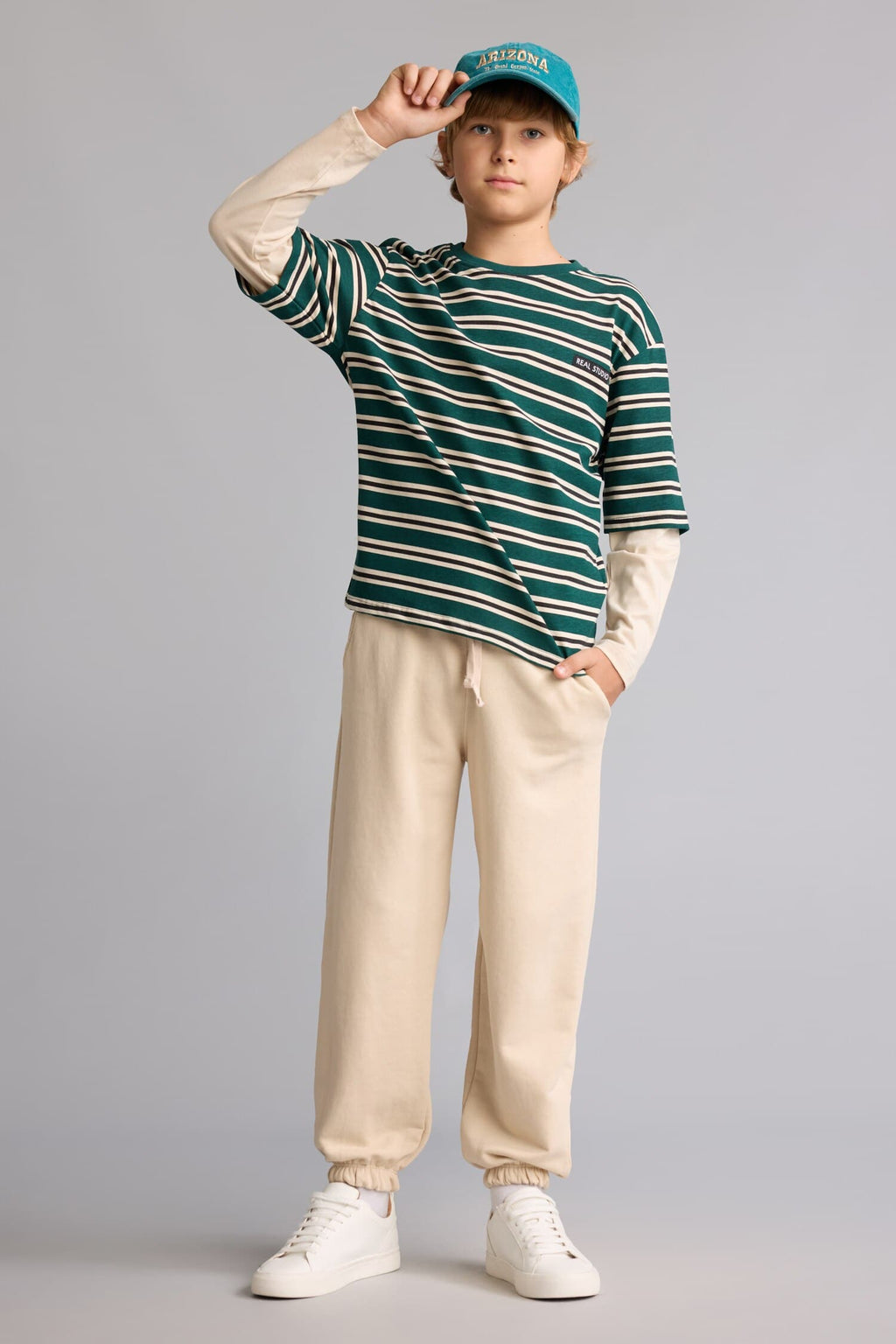 2Pack Crew Neck Long Sleeve Top Elastic Leg Bottom Set Boy