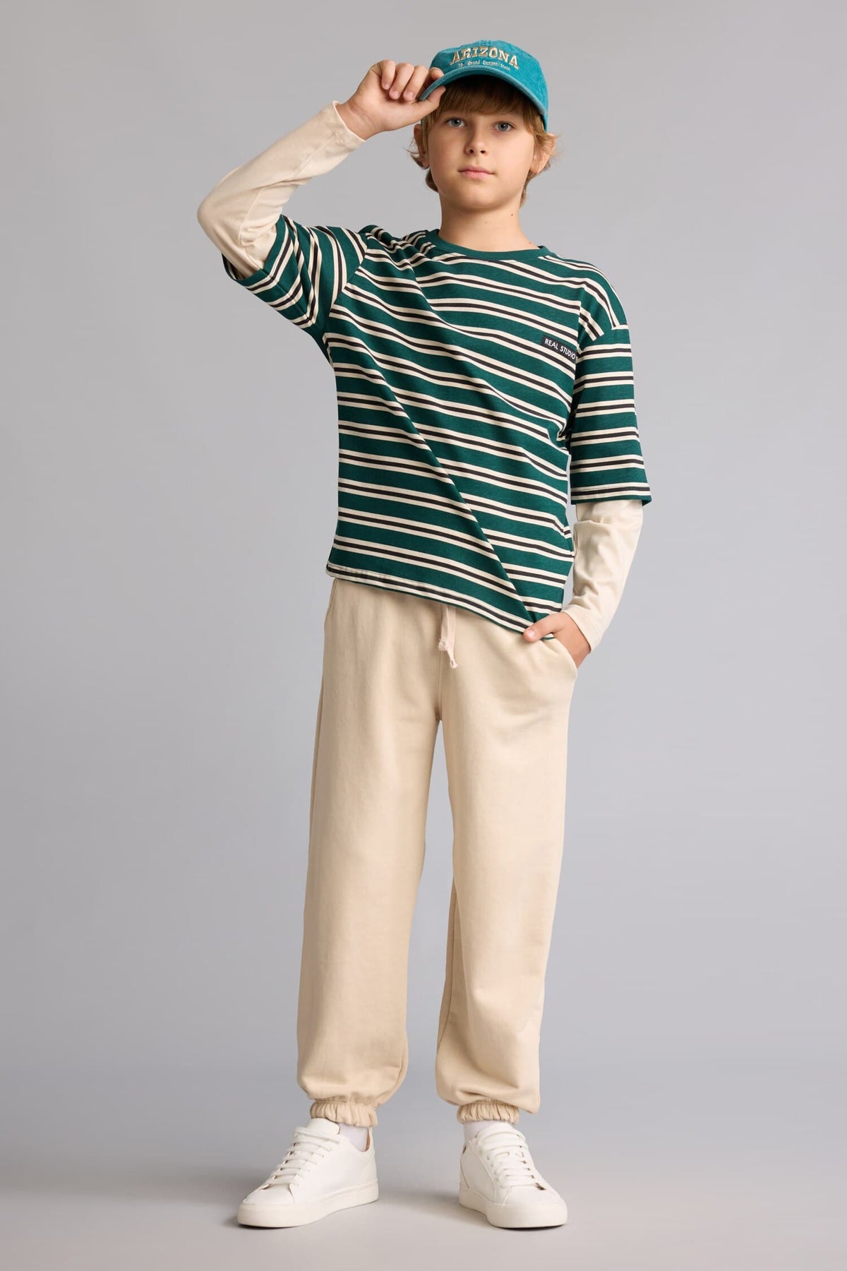 2Pack Crew Neck Long Sleeve Top Elastic Leg Bottom Set Boy