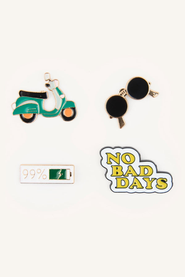 4-Piece Brooch Badge Set