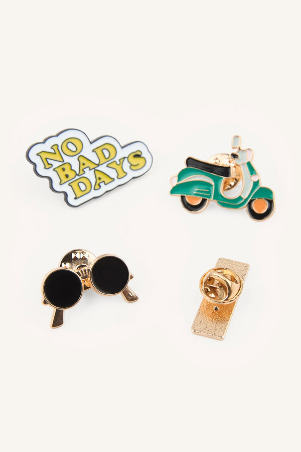4-Piece Brooch Badge Set
