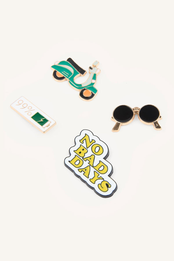 4-Piece Brooch Badge Set
